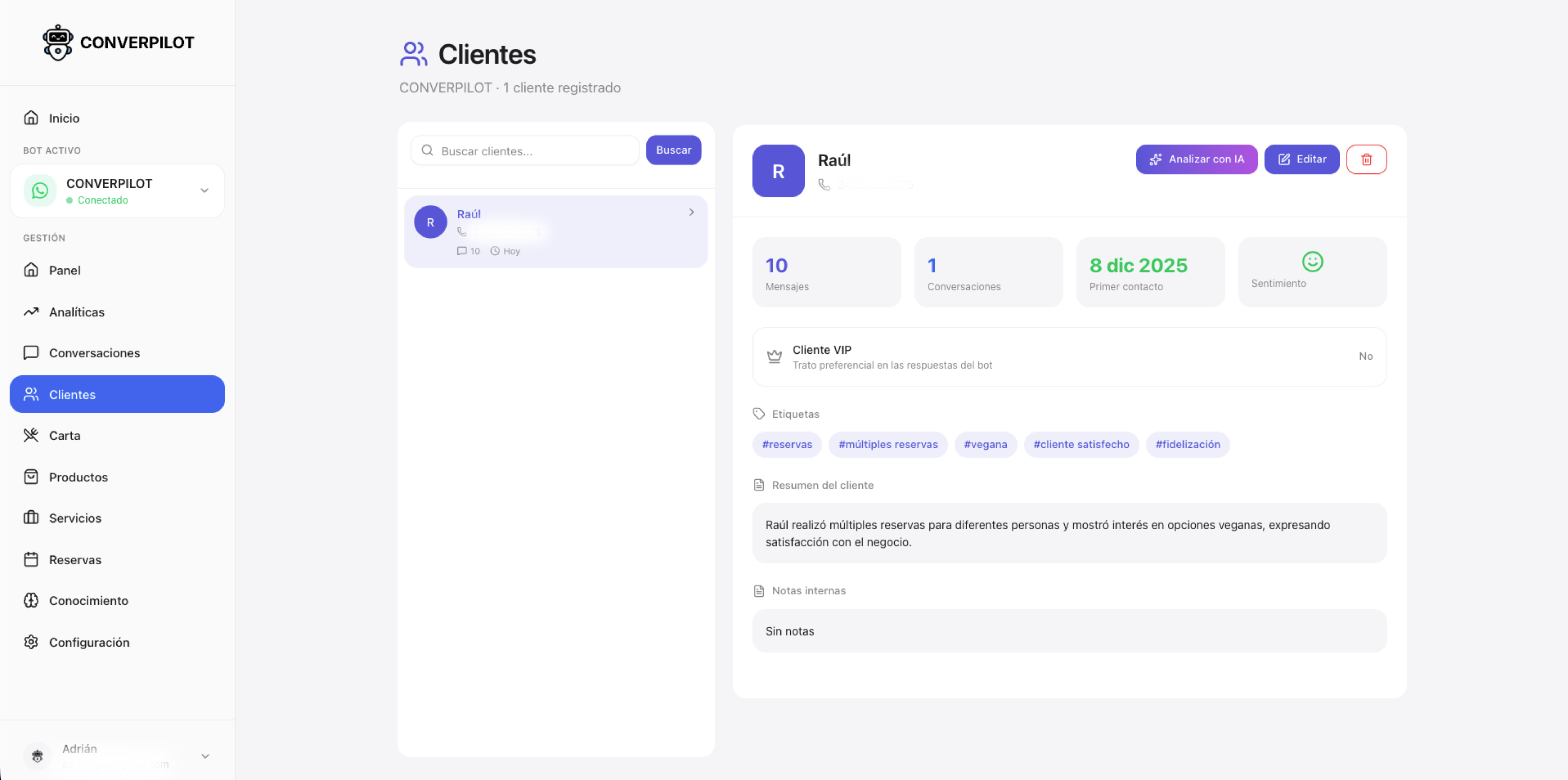 Chatbot WhatsApp atención al cliente 24/7 con inteligencia artificial